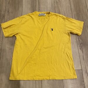 Pacsun Shirt Mens Med Yellow Short Sleeve Playboy Surf Club Bunny Preppy Shirt
